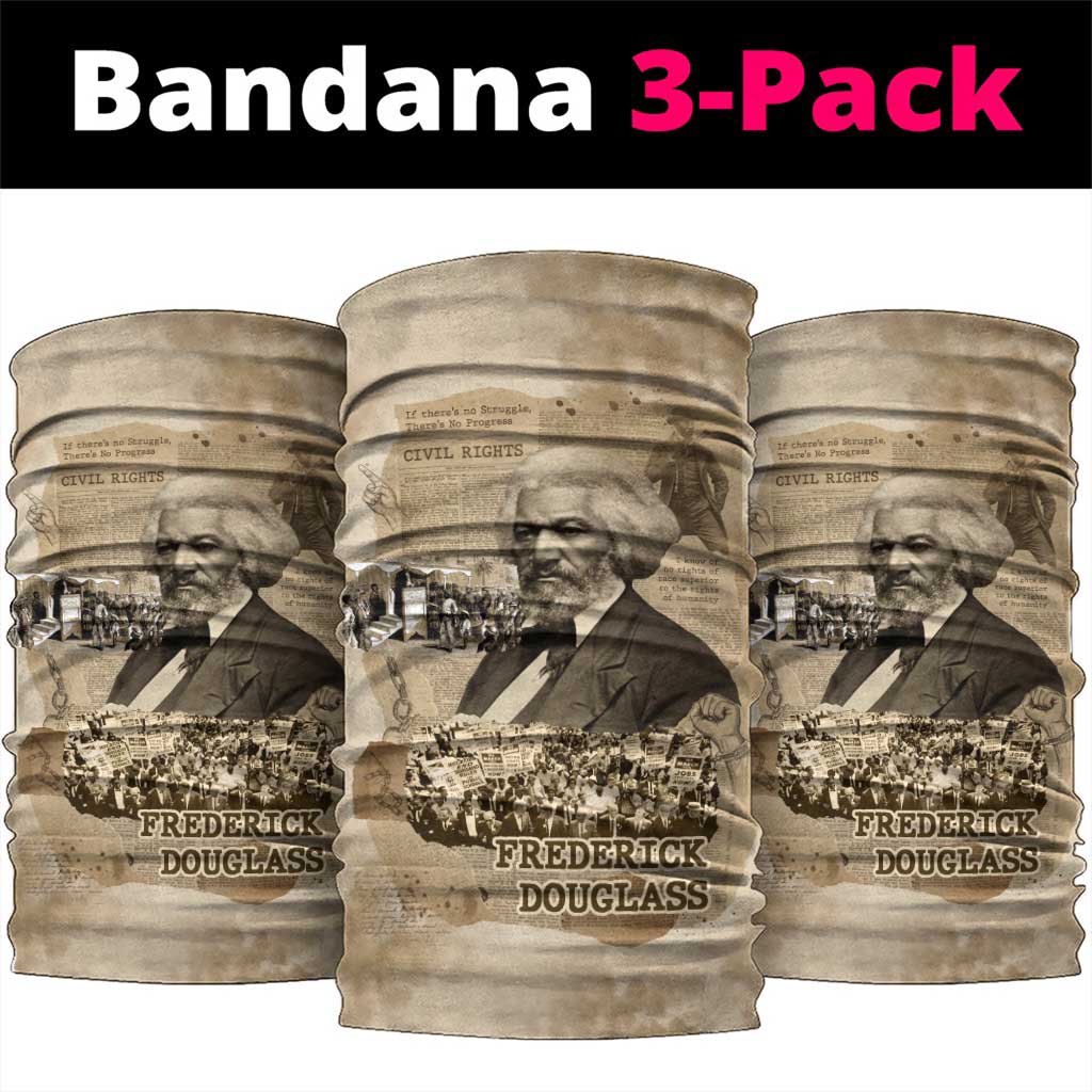 Frederick Douglass Neck Gaiter Sepia Newspaper Collage Civil Rights March Historic Quote Design - Wonder Print Shop