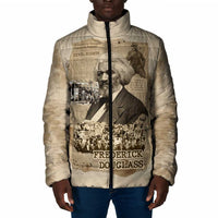 Frederick Douglass Padded Jacket Sepia Newspaper Collage Civil Rights March Historic Quote Design - Wonder Print Shop
