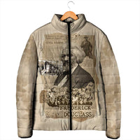 Frederick Douglass Padded Jacket Sepia Newspaper Collage Civil Rights March Historic Quote Design - Wonder Print Shop