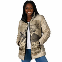 Frederick Douglass Padded Jacket Sepia Newspaper Collage Civil Rights March Historic Quote Design - Wonder Print Shop