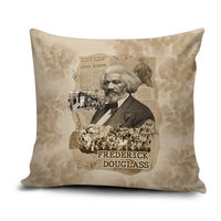Frederick Douglass Pillow Cover Sepia Newspaper Collage Civil Rights March Historic Quote Design - Wonder Print Shop