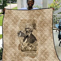 Frederick Douglass Quilt Sepia Newspaper Collage Civil Rights March Historic Quote Design - Wonder Print Shop