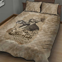 Frederick Douglass Quilt Bed Set Sepia Newspaper Collage Civil Rights March Historic Quote Design - Wonder Print Shop