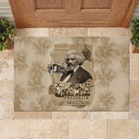 Frederick Douglass Rubber Doormat Sepia Newspaper Collage Civil Rights March Historic Quote Design - Wonder Print Shop