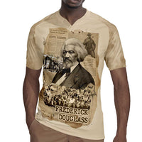 Frederick Douglass Rugby Jersey Sepia Newspaper Collage Civil Rights March Historic Quote Design TS04