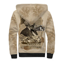 Frederick Douglass Sherpa Hoodie Sepia Newspaper Collage Civil Rights March Historic Quote Design - Wonder Print Shop