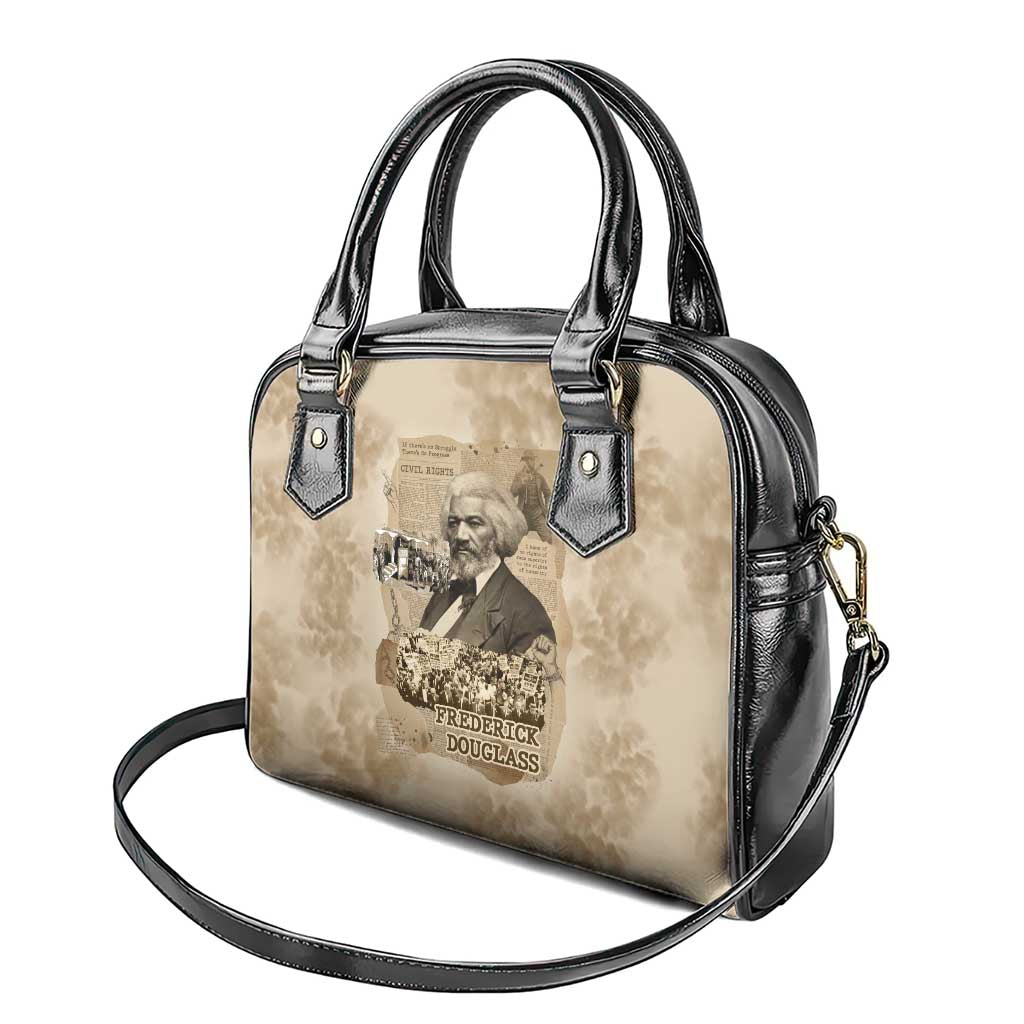 Frederick Douglass Shoulder Handbag Sepia Newspaper Collage Civil Rights March Historic Quote Design - Wonder Print Shop