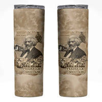 Frederick Douglass Skinny Tumbler Sepia Newspaper Collage Civil Rights March Historic Quote Design - Wonder Print Shop