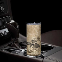 Frederick Douglass Skinny Tumbler Sepia Newspaper Collage Civil Rights March Historic Quote Design - Wonder Print Shop
