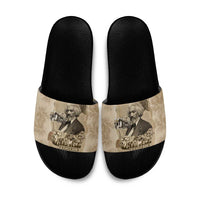 Frederick Douglass Slide Sandals Sepia Newspaper Collage Civil Rights March Historic Quote Design - Wonder Print Shop