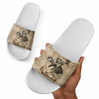Frederick Douglass Slide Sandals Sepia Newspaper Collage Civil Rights March Historic Quote Design - Wonder Print Shop