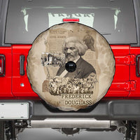 Frederick Douglass Spare Tire Cover Sepia Newspaper Collage Civil Rights March Historic Quote Design - Wonder Print Shop