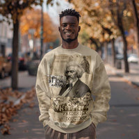 Frederick Douglass Sweatshirt Sepia Newspaper Collage Civil Rights March Historic Quote Design - Wonder Print Shop