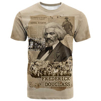 Frederick Douglass T shirt Sepia Newspaper Collage Civil Rights March Historic Quote Design TS04