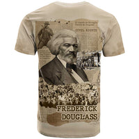 Frederick Douglass T shirt Sepia Newspaper Collage Civil Rights March Historic Quote Design TS04