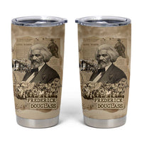 Frederick Douglass Tumbler Cup Sepia Newspaper Collage Civil Rights March Historic Quote Design - Wonder Print Shop