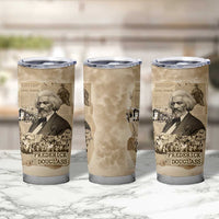 Frederick Douglass Tumbler Cup Sepia Newspaper Collage Civil Rights March Historic Quote Design - Wonder Print Shop