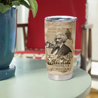 Frederick Douglass Tumbler Cup Sepia Newspaper Collage Civil Rights March Historic Quote Design - Wonder Print Shop