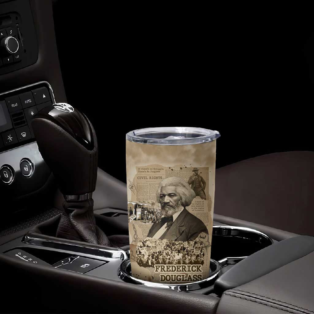 Frederick Douglass Tumbler Cup Sepia Newspaper Collage Civil Rights March Historic Quote Design - Wonder Print Shop