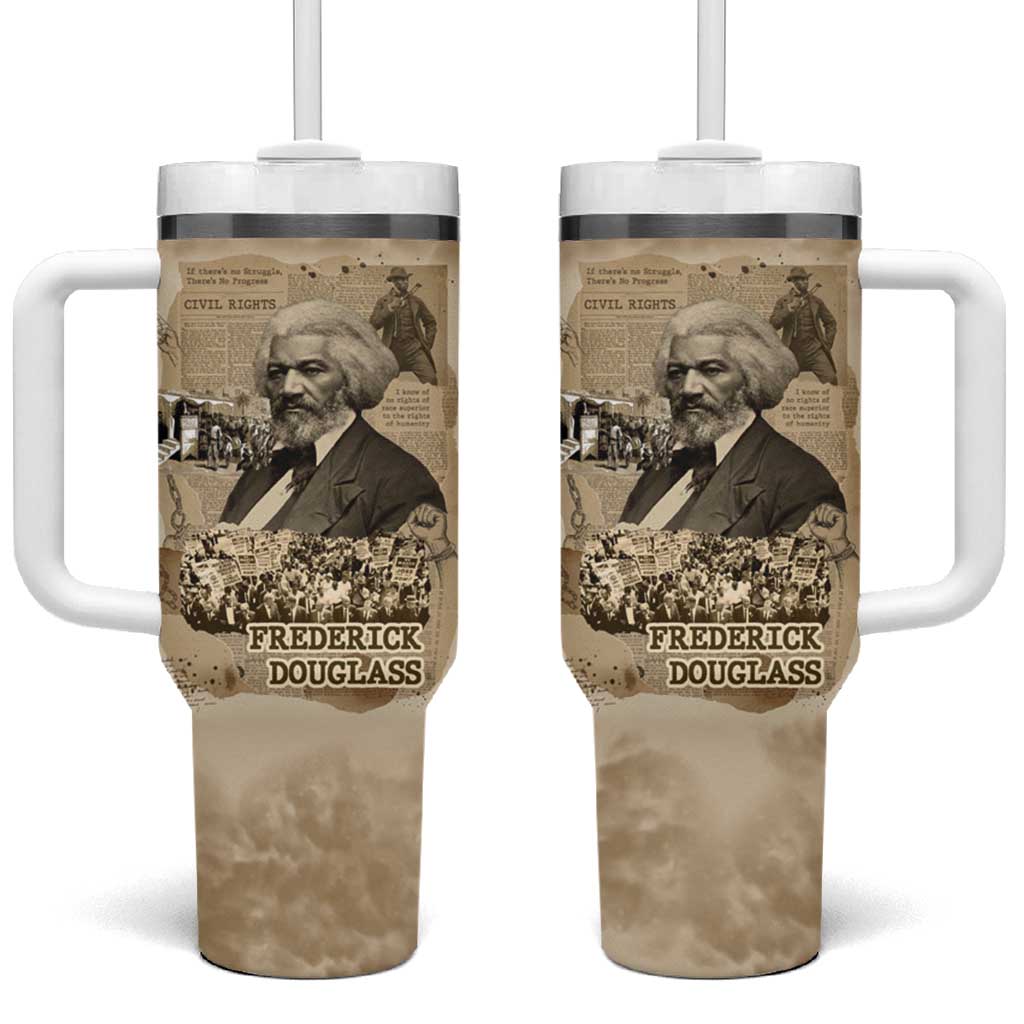 Frederick Douglass Tumbler With Handle Sepia Newspaper Collage Civil Rights March Historic Quote Design - Wonder Print Shop