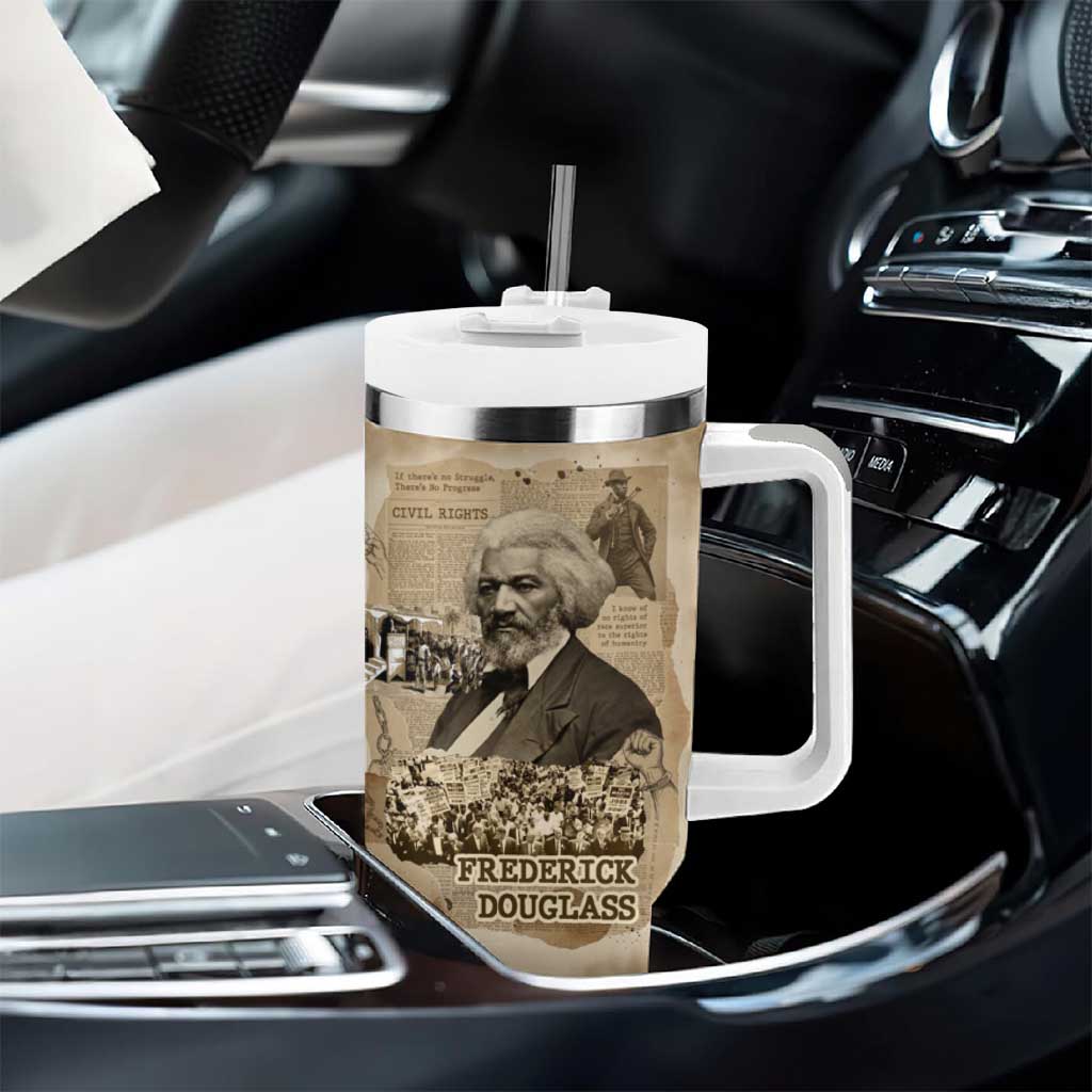Frederick Douglass Tumbler With Handle Sepia Newspaper Collage Civil Rights March Historic Quote Design - Wonder Print Shop