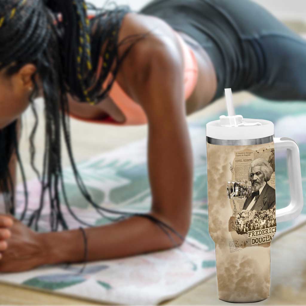 Frederick Douglass Tumbler With Handle Sepia Newspaper Collage Civil Rights March Historic Quote Design - Wonder Print Shop