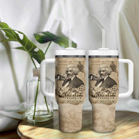 Frederick Douglass Tumbler With Handle Sepia Newspaper Collage Civil Rights March Historic Quote Design - Wonder Print Shop