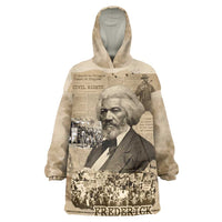 Frederick Douglass Wearable Blanket Hoodie Sepia Newspaper Collage Civil Rights March Historic Quote Design - Wonder Print Shop