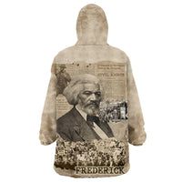 Frederick Douglass Wearable Blanket Hoodie Sepia Newspaper Collage Civil Rights March Historic Quote Design - Wonder Print Shop