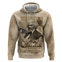 Frederick Douglass Zip Hoodie Sepia Newspaper Collage Civil Rights March Historic Quote Design - Wonder Print Shop