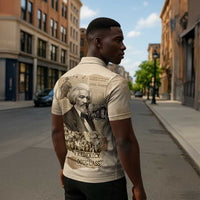 Frederick Douglass Zipper Polo Shirt Sepia Newspaper Collage Civil Rights March Historic Quote Design - Wonder Print Shop