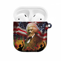 Frederick Douglass AirPods Case American Flag Background Powerful Quote Build Strong Children Civil Rights Tribute - Wonder Print Shop