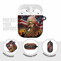 Frederick Douglass AirPods Case American Flag Background Powerful Quote Build Strong Children Civil Rights Tribute - Wonder Print Shop