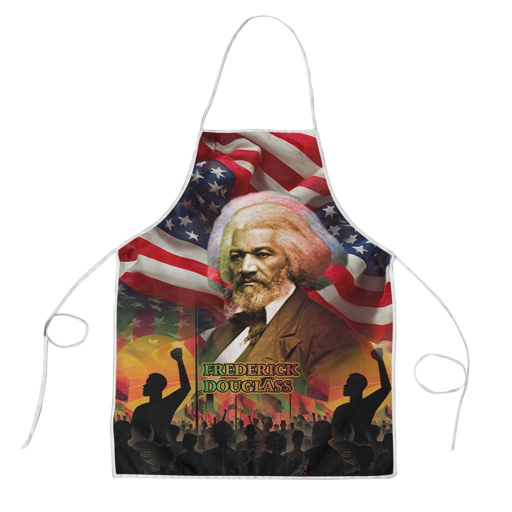 Frederick Douglass Apron American Flag Background Powerful Quote Build Strong Children Civil Rights Tribute - Wonder Print Shop