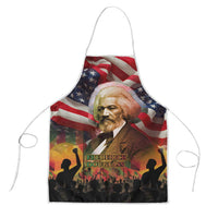 Frederick Douglass Apron American Flag Background Powerful Quote Build Strong Children Civil Rights Tribute - Wonder Print Shop