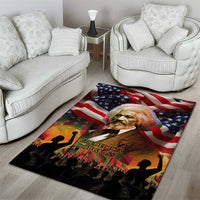 Frederick Douglass Area Rug American Flag Background Powerful Quote Build Strong Children Civil Rights Tribute - Wonder Print Shop