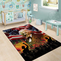 Frederick Douglass Area Rug American Flag Background Powerful Quote Build Strong Children Civil Rights Tribute - Wonder Print Shop