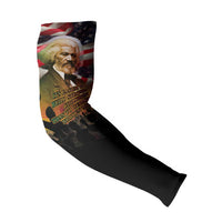 Frederick Douglass Arm Sleeves American Flag Background Powerful Quote Build Strong Children Civil Rights Tribute - Wonder Print Shop