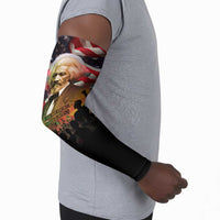 Frederick Douglass Arm Sleeves American Flag Background Powerful Quote Build Strong Children Civil Rights Tribute - Wonder Print Shop