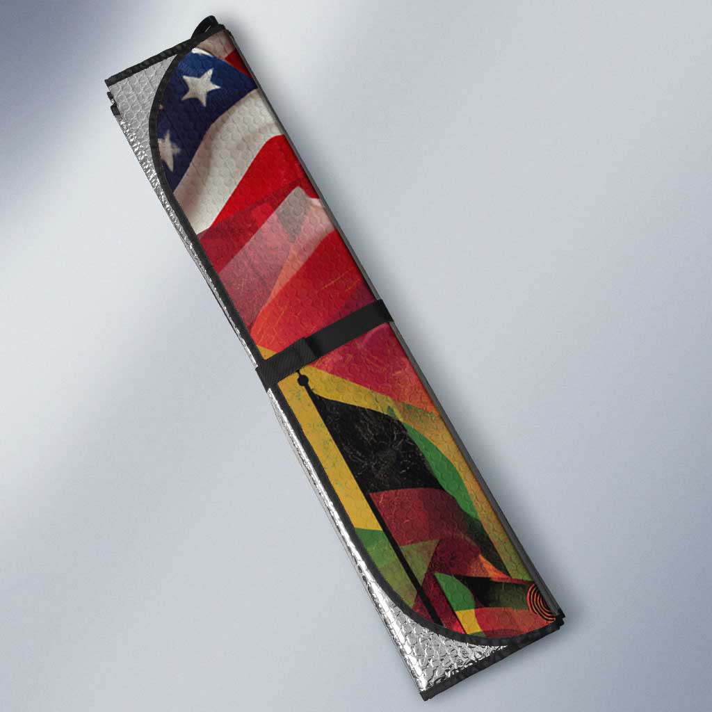 Frederick Douglass Auto Sun Shade American Flag Background Powerful Quote Build Strong Children Civil Rights Tribute - Wonder Print Shop