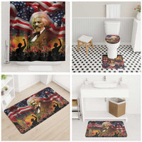 Frederick Douglass Bathroom Set American Flag Background Powerful Quote Build Strong Children Civil Rights Tribute - Wonder Print Shop
