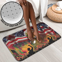 Frederick Douglass Bathroom Set American Flag Background Powerful Quote Build Strong Children Civil Rights Tribute - Wonder Print Shop