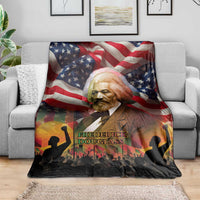 Frederick Douglass Blanket American Flag Background Powerful Quote Build Strong Children Civil Rights Tribute - Wonder Print Shop