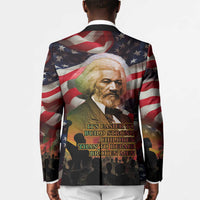Frederick Douglass Blazer American Flag Background Powerful Quote Build Strong Children Civil Rights Tribute - Wonder Print Shop