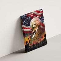 Frederick Douglass Canvas Wall Art American Flag Background Powerful Quote Build Strong Children Civil Rights Tribute - Wonder Print Shop
