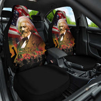 Frederick Douglass Car Seat Cover American Flag Background Powerful Quote Build Strong Children Civil Rights Tribute - Wonder Print Shop