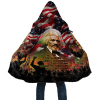 Frederick Douglass Cloak American Flag Background Powerful Quote Build Strong Children Civil Rights Tribute - Wonder Print Shop