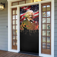Frederick Douglass Door Cover American Flag Background Powerful Quote Build Strong Children Civil Rights Tribute - Wonder Print Shop