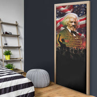Frederick Douglass Door Cover American Flag Background Powerful Quote Build Strong Children Civil Rights Tribute - Wonder Print Shop