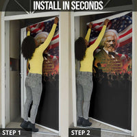 Frederick Douglass Door Cover American Flag Background Powerful Quote Build Strong Children Civil Rights Tribute - Wonder Print Shop